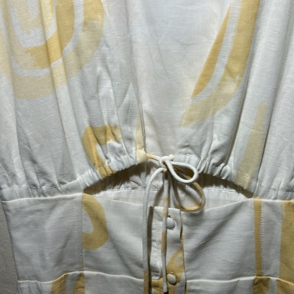 Dani Skirt Luca Frill Dress Yellow/Cream Front Tie Size Small - Picture 6 of 11